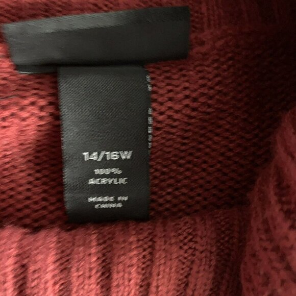 lane bryant 14 16 sweater cowl neck tunic short sleeves rust - Picture 3 of 4